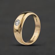 Pre-Owned 9ct Yellow Gold 0.25ct Brilliant Cut Diamond Single Stone Band Ring 41482942
