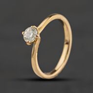 Pre-Owned 18ct Yellow Gold Certificated 0.40ct Brilliant Cut Diamond Twist Solitaire Ring 41482944