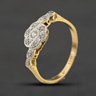 Pre-Owned Vintage Yellow Gold 0.21ct Diamond Twist Cluster Ring 41482947