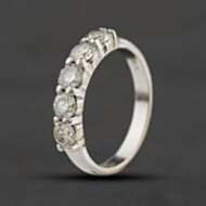 Pre-Owned 18ct White Gold 1.00ct Brilliant Cut Diamond Five Stone Ring 41482966