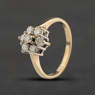 Pre-Owned 9ct Yellow Gold 0.51ct Brilliant Cut Diamond Seven Stone Cluster Ring 41482968