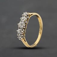 Pre-Owned Vintage Yellow Gold 0.61ct Diamond Five Stone Ring 41483012