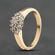 Pre-Owned 9ct Yellow Gold 0.35ct Brilliant Cut Diamond Cluster Ring 41483046