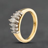 Pre-Owned 9ct Yellow Gold 0.51ct Marquise Cut Diamond Seven Stone Ring 41483054