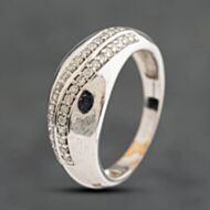 Pre-Owned 9ct White Gold 0.34ct Brilliant Cut Diamond Band Ring 41483056