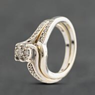 Pre-Owned 9ct White Gold 0.33ct Brilliant Cut Diamond Bridal Set Ring 41483074