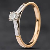 Pre-Owned Vintage Two Colour Gold Diamond Solitaire Ring 4148418