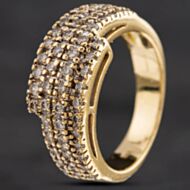 Pre-Owned 18ct Yellow Gold Diamond Four Row Ring 4148441