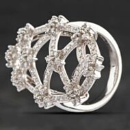 Pre-Owned Platinum 1.31ct Brilliant Cut Diamond Large Oval Abstract Cluster Ring 4148458