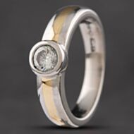 Pre-Owned Platinum Brilliant Cut Diamond Rubover Solitaire Ring 414858253
