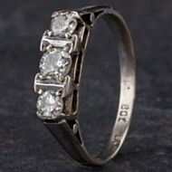 Pre-Owned White Gold Diamond Three Stone Ring 4148707