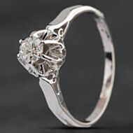 Pre-Owned 14ct White Gold 0.20ct Brilliant Diamond Solitaire Ring 4148791