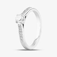 Pre-Owned 18ct White Gold Brilliant Cut Diamond Shoulder Set Solitaire Ring 4148821