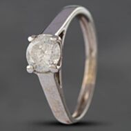 Pre-Owned 14ct White Gold 0.60ct Brilliant Cut Diamond Solitaire Ring 4148898