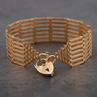 Pre-Owned 9ct Yellow Gold 7 Bar 8.5 Inch Gate Bracelet 41531008