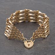 Pre-Owned 9ct Yellow Gold Seven Bar 7 Inch Gate Bracelet 41531014