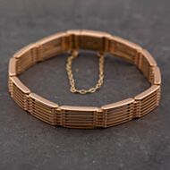 Pre-Owned 9ct Rose Gold Seven Bar 7 Inch Gate Bracelet 41531029
