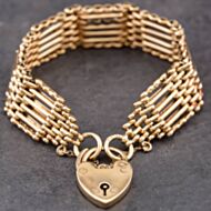 Pre-Owned 9ct Yellow Gold Six Bar 7.5 Inch Gate Bracelet 41531055
