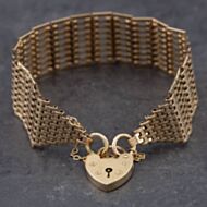 Pre-Owned 9ct Yellow Gold Nine Bar 7.5 Inch Gate Bracelet 41531056