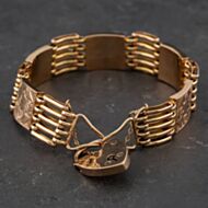 Pre-Owned Vintage 9ct Rose Gold Five Bar 7.5 Inch Gate Bracelet 41531061