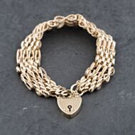Pre-Owned 9ct Yellow Gold Rope Figure Of Eight Pattern 8 Inch Gate Bracelet 41531068