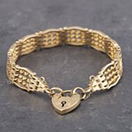 Pre-Owned 9ct Yellow Gold 5 Bar 7.25 Inch Gate Bracelet 41531074