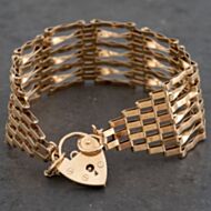 Pre-Owned 9ct Yellow Gold Seven Row 7.5 Inch Gate Bracelet 41531078