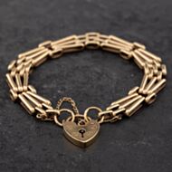 Pre-Owned 9ct Yellow Gold 7 Inch Gate Bracelet 41531141
