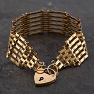 Pre-Owned 9ct Yellow Gold 6 Bar 7 Inch Gate Bracelet 41531142