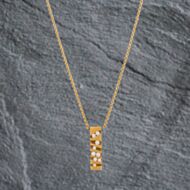 Pre-Owned 18ct Yellow Gold Brilliant Cut Diamond Abstract Pendant & 16 Inch Trace Chain 4156007