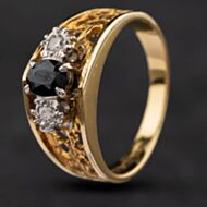 Pre-Owned 18ct Yellow Gold Sapphire & Diamond Cluster Ring 4158492