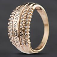 Pre-Owned 9ct Yellow Gold 0.25ct Diamond Five Row Dress Ring 4158551