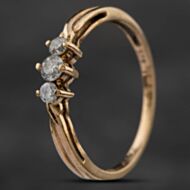 Pre-Owned 9ct Yellow Gold 0.20ct Diamond Three Stone Ring 4158690