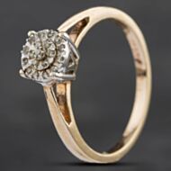 Pre-Owned 9ct Yellow Gold Brilliant Cut Diamond Cluster Ring 4158794