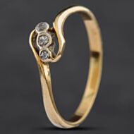 Pre-Owned Vintage Yellow Gold Old Cut Diamond Three Stone Ring 4158870