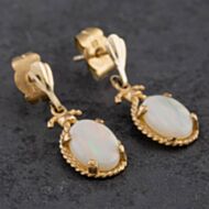 Pre-Owned Yellow Gold Opal Dropper Earrings 4165381