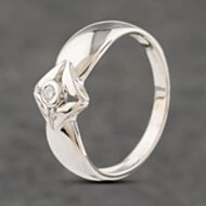Pre-Owned 9ct White Gold Brilliant Cut Diamond Single Stone Dress Ring 41671426