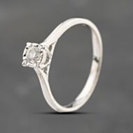 Pre-Owned 9ct White Gold 0.17ct Brilliant Cut Diamond Solitaire Ring 41671479