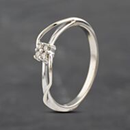 Pre-Owned 9ct White Gold Diamond Swirl Shoulders Four Stone Ring 41671551