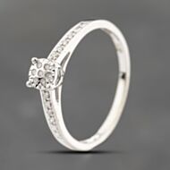 Pre-Owned 9ct White Gold 0.05ct Diamond Cluster Ring 41671572