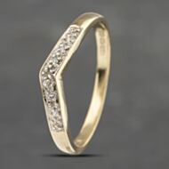 Pre-Owned 9ct Yellow Gold Diamond Half Wishbone Ring 41671581