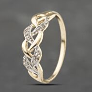 Pre-Owned 9ct Yellow Gold 0.02ct Diamond Dress Ring 41671584