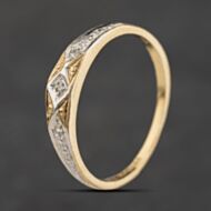 Pre-Owned 9ct Two Colour Gold Diamond Band Ring 41671614