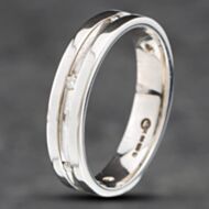 Pre-Owned 18ct Two Colour Gold Brilliant Cut Diamond Set 4mm Wedding Ring 41871075