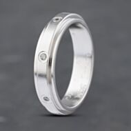 Pre-Owned 18ct White Gold Diamond Rubover 4.6mm Wedding Ring 41871405