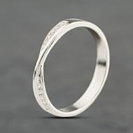 Pre-Owned 9ct White Gold Brilliant Cut Diamond 2.9mm Shaped Wedding Ring 41871445