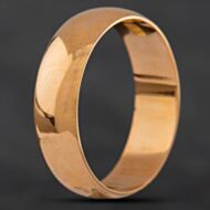 Pre-Owned Antique 22ct Rose Gold Cut D Shape 6mm Plain Wedding Ring 4187646