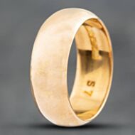 Pre-Owned 22ct Rose Gold D Shape 7mm Plain Wedding Ring 4187826