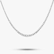 Pre-Owned 14ct White Gold 4.71ct Brilliant Cut Diamond Graduated 17 Inch Tennis Necklace 4304155114