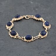Pre-Owned 9ct Yellow Gold Lapis Lazuli 7 Inch Bracelet 43071015